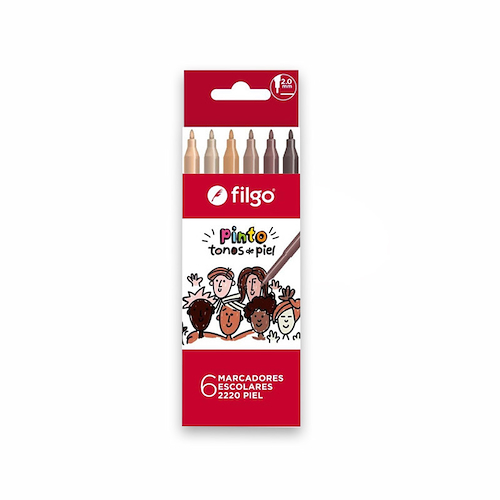 FILGO Marcadores Pinto x 6 Tonos de piel Tinta al agua