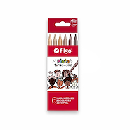 FILGO Marcadores Pinto x 6 Tonos de piel Tinta al agua