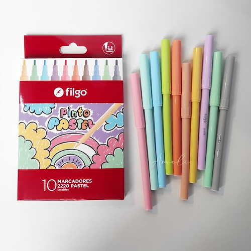 FILGO Marcadores Pinto x 10 Pastel Tinta al agua