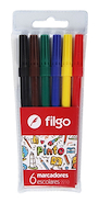 FILGO Marcadores Pinto x 6 Surtido Clasico Tinta al agua