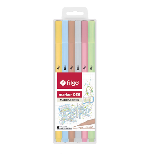 FILGO Marcadores Finos Retro x 6 Punta mediana de 1.0mm