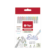 FILGO Multi Lighter  X 10 Pastel Resaltadores Doble punta