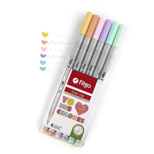FILGO Microfibra liner x6 Pastel 0,4 mm