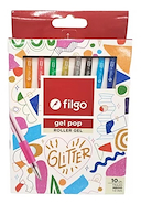 FILGO Roller Gel Pop x10 Glitter Trazo 1 mm