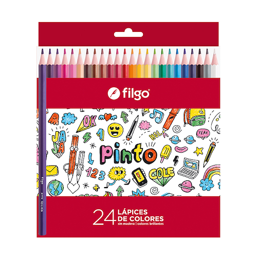 FILGO Lapices de Colores x 24 24 Lapices largos