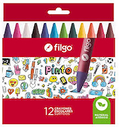 FILGO Crayones de cera x12 Crayones Filgo pinto x 12 cortos