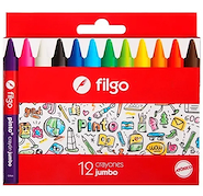 FILGO Crayones de cera x12 Jumbo Crayones Filgo pinto x 12 Jumbo