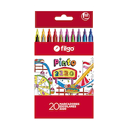 FILGO Marcadores Pinto x 20 Surtido Tinta al agua. Punta fina 2.0mm