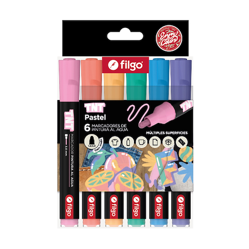 FILGO Marcador pintura al agua TNT x6 Pastel Fino 3mm 1.8-2.5