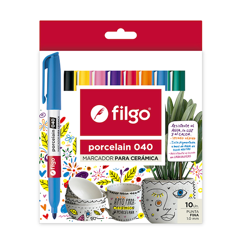 FILGO Marcador para Porcelana x 10 Brush pincel 1-5mm