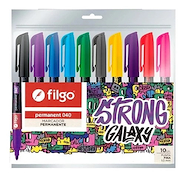 FILGO Marcador Strong Galaxy x10 Permanente punta fina 1.0 mm - 10 colores