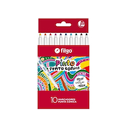 FILGO Marcadores Pinto x 10 Clasico Punta Conica Tinta al agua
