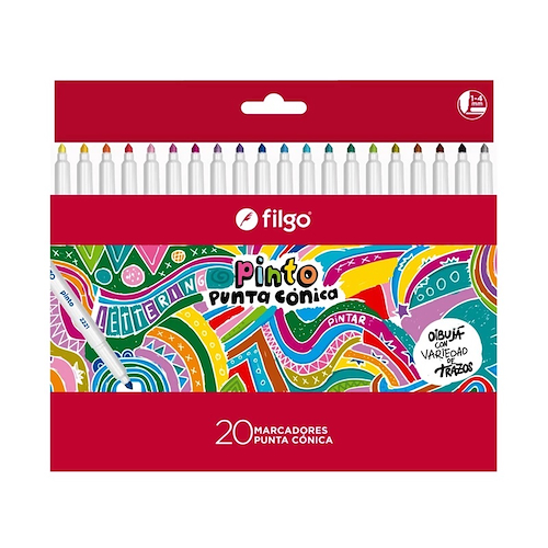 FILGO Marcadores Pinto x 20 Surtido Tinta al agua