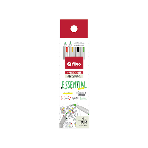 FILGO Multi Lighter  X 4 Essential Resaltadores Doble punta