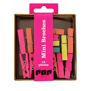 HEFTER POP Mini Broches de Madera Multicolor x15 Varios Oficina