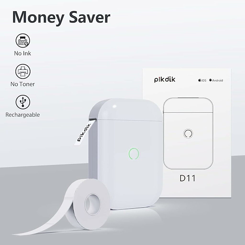 IBI CRAFT IMPRESORA TERMICA PIKDIK INALAMBRICA WHITE D11 pro Blanca
