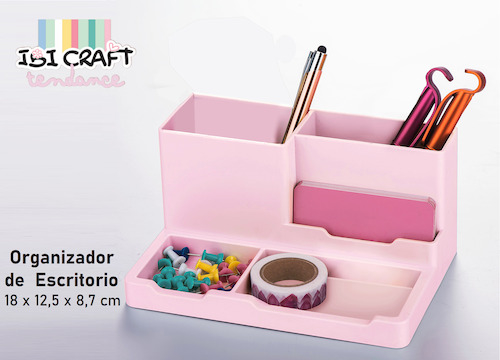 IBI CRAFT Organizador rosa Organizador de escritorio 5 ranuras