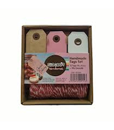 IBI CRAFT Tags Set 30 tarjetas de 70 X35 mm + Hilo encera