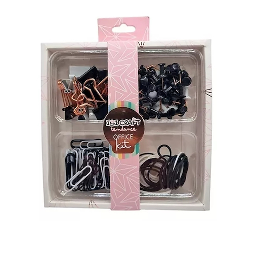 IBI CRAFT SET IBICRAFT TENDANCE CLIP/CHINCHE/BINDER/GOMA Set Negro