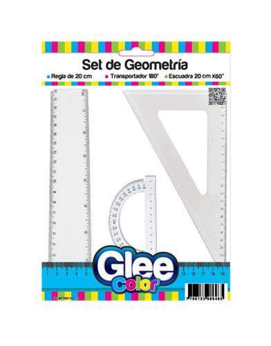 LIGGO Set Geometrico 3 Piezas Reglas/Gomas/Sacapuntas