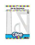 LIGGO Set Geometrico 3 Piezas Reglas/Gomas/Sacapuntas