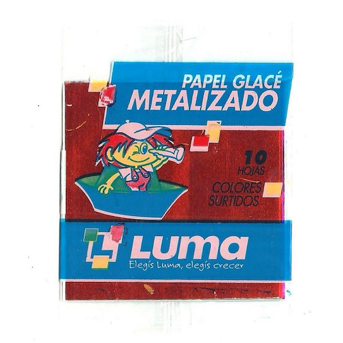 LUMA Papel Glace Metalizado X10 Arte Escolar
