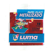 LUMA Papel Glace Metalizado X10 Arte Escolar