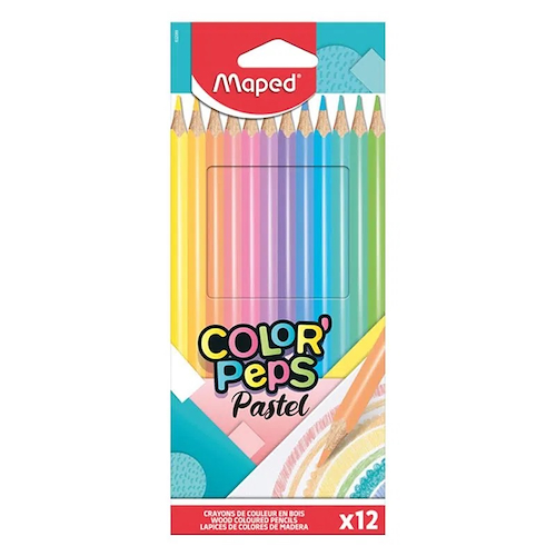 MAPED LAPICES DE COLORES PASTEL  X 12 Escritura Escolar