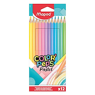 MAPED LAPICES DE COLORES PASTEL  X 12 Escritura Escolar