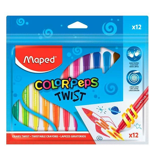 MAPED Crayones X 12 TWIST Escritura Escolar