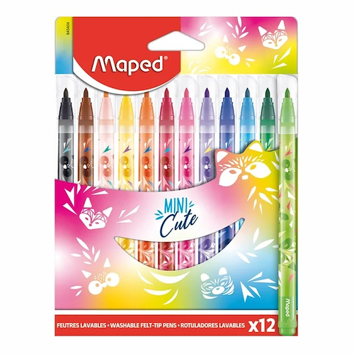 MAPED Marcadores Mini Cute x 12 Escritura Escolar