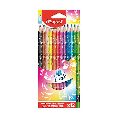 MAPED LAPICES DE COLORES X 12 MINI CUTE Escritura Escolar