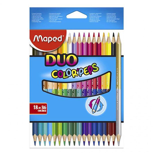 MAPED LAPICES DE COLORES X 18 DUO Escritura Escolar