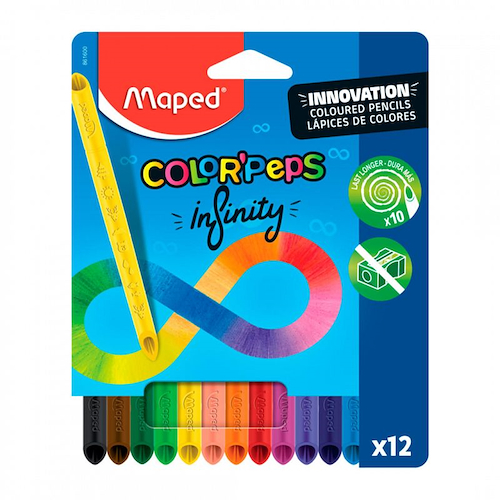 MAPED LAPICES DE COLORES INFINITOS X 12 Escritura Escolar