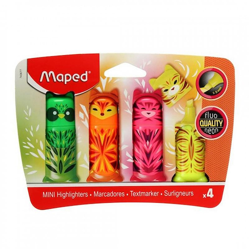 MAPED Resaltador Flúo Peps Mini x 4 Escritura