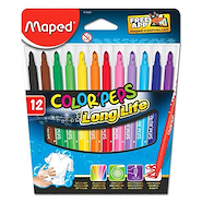 MAPED Marcadores X 12 Long Life Escritura Escolar