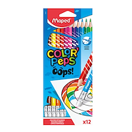 MAPED Lapices de Colores X 12 Borrables Escritura Escolar