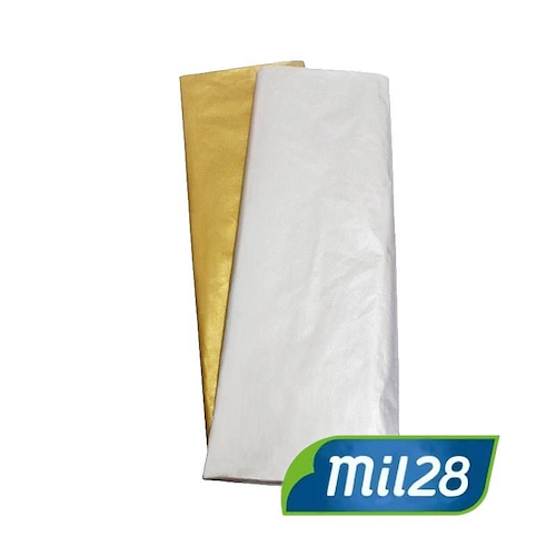 MIL28 Papel Barrilete Metalizado Oro Papelera