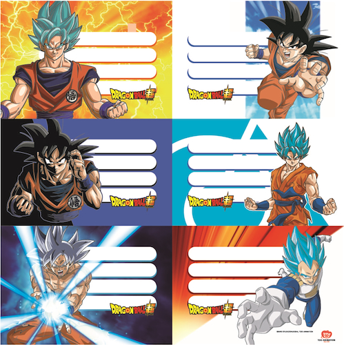 MOOVING Etiquetas Dragon Ball Etiqueta Escolares