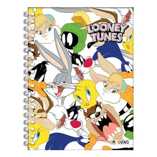 MOOVING Cuaderno 16 X 21 Espiralado Looney Toons Cuadernos