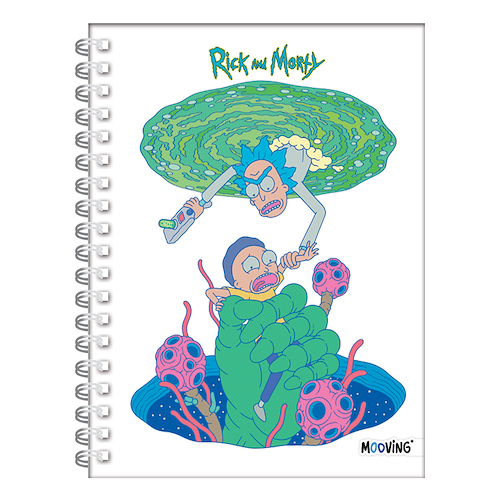 MOOVING Cuaderno 16 X 21 Espiralado Rick y Morty Cuadernos