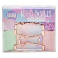 MOOVING Binder Clip 32 MM Glitter Pastel Clips x 4