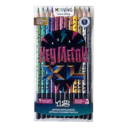 MOOVING Lapices De Colores Metalizados X 12 Largos Escritura Artistica