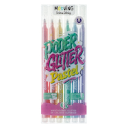 MOOVING Marcadores Glitter x 6 Pastel Escritura Artistica