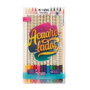 MOOVING Lapices de Colores x 12 Acuarelables Mina de 3.3 mm