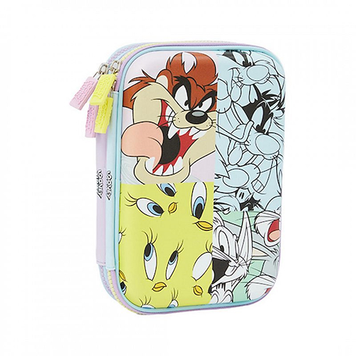MOOVING Cartuchera Estuche Doble Eva Looney Tunes Cartucheras