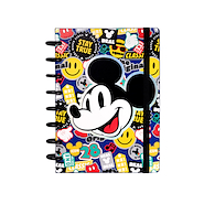 MOOVING Cuaderno Loop a Discos Mickey Mouse 3 Caratulas+ Stickers+80 hjs. Rayadas+Stencil+Sobre Plastico