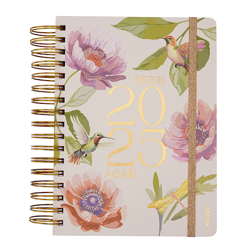MOOVING Agenda Floral 16x22 Agenda Diaria -  Espiralada