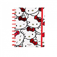 MOOVING Cuaderno a Discos Hello Kitty 3 Caratulas+ Stickers+80 hjs. Rayadas+Stencil+Sobre Plastico
