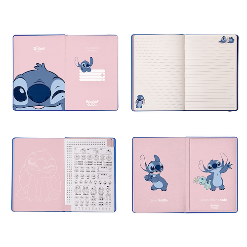MOOVING Notes Tapa dura Stich Cuaderno A5 Rayado con Elastic.